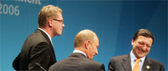 Barosso, Vanhanen og Putin til pressemøde