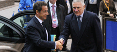 Sarkozy ankommer til EU-topmødet