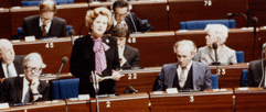 Margarat Thatcher fik rabatten på plads. Foto: Europa-Parlamentet