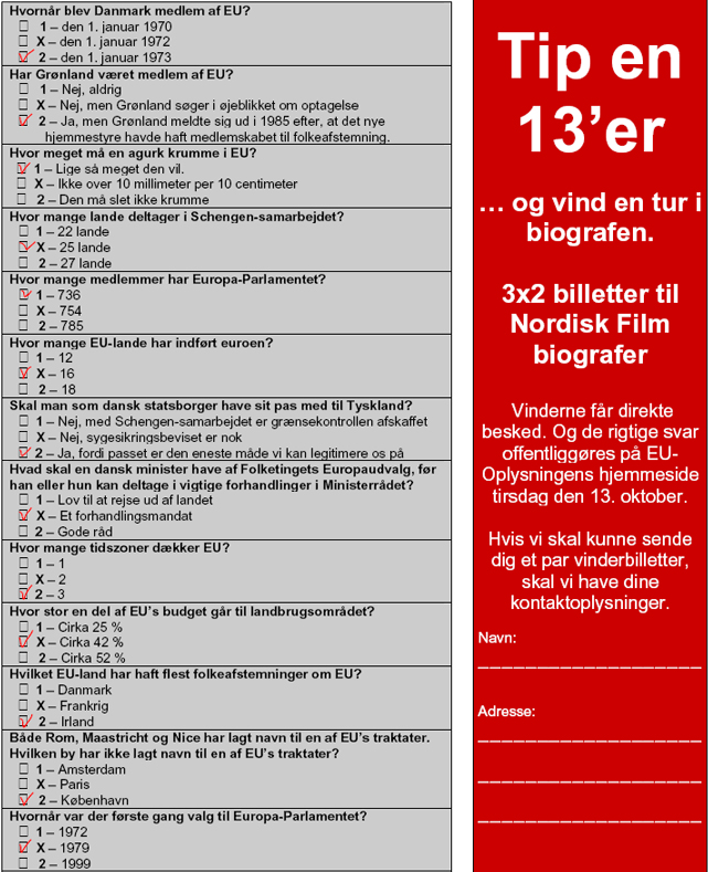 De 13 rigtige svar