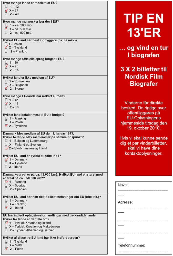 Rigtige svar i Tip-en-13'eren